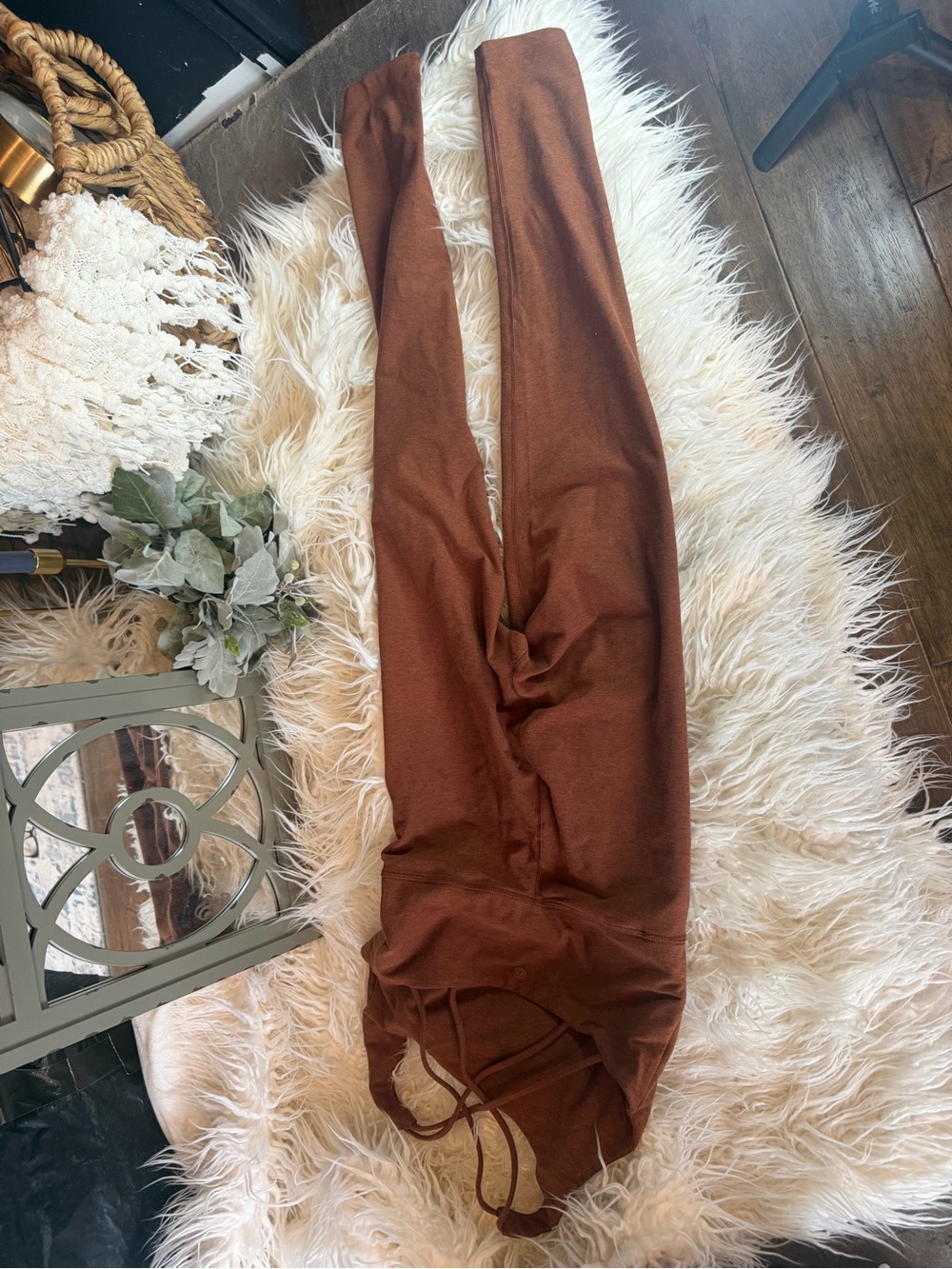CALIA by Carrie Underwood Rust Brown Knit Lounge Romper